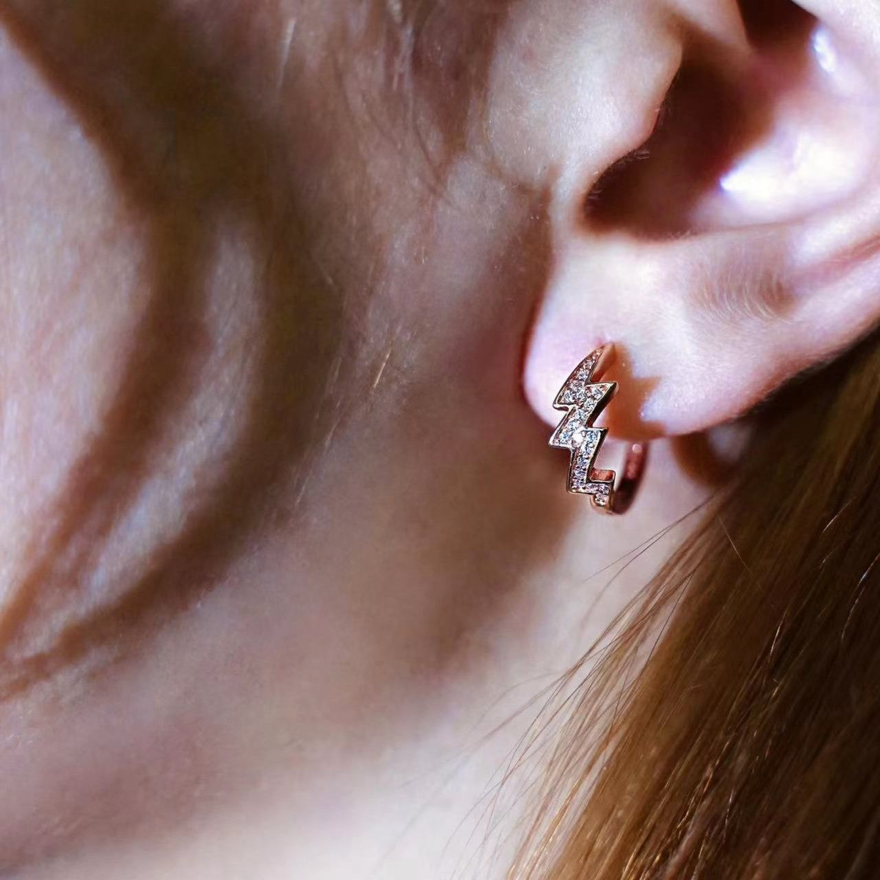 Lighting Bolt Earrings Silver 925