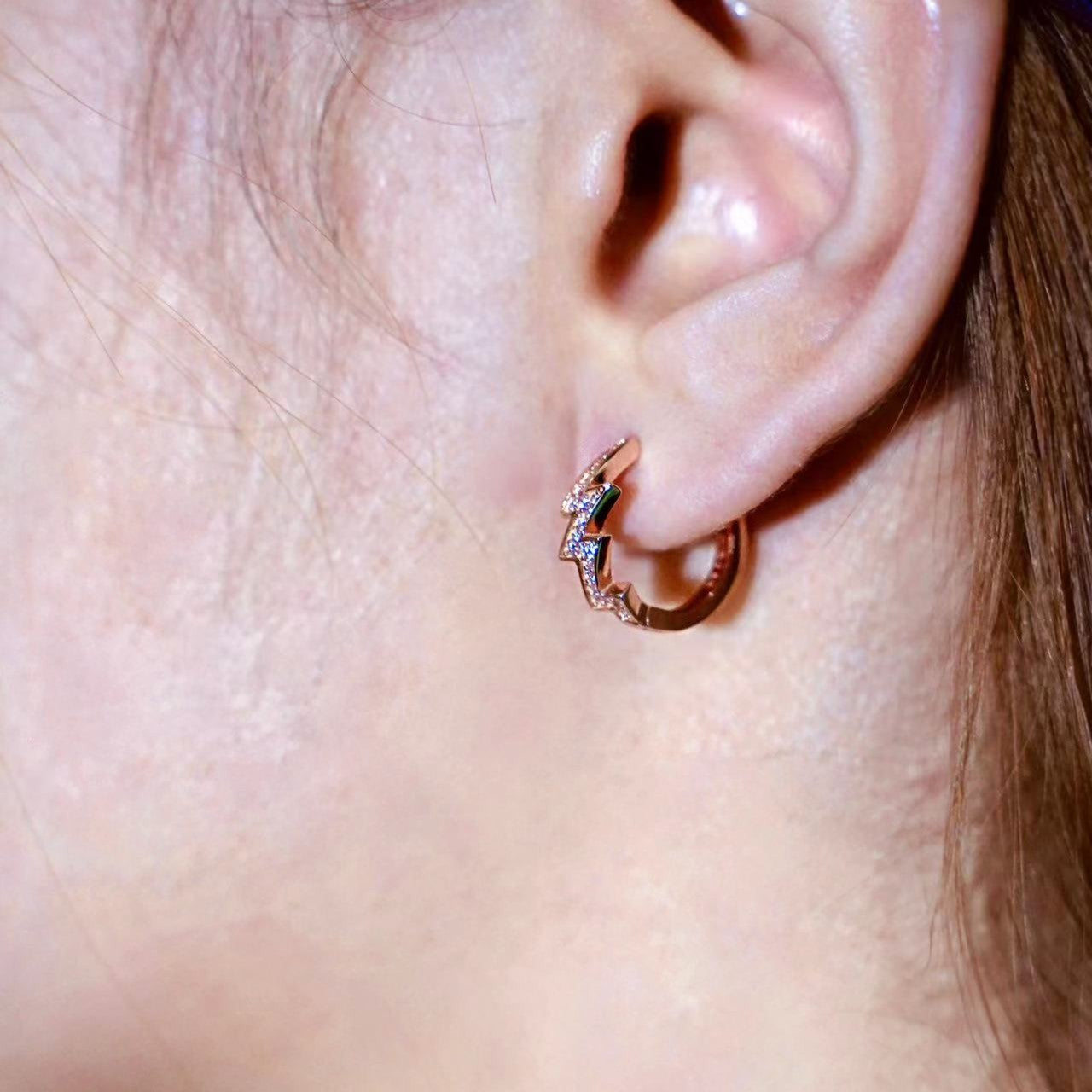 Lighting Bolt Earrings Silver 925